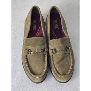 Munro Shoes 8.5 Suede Leather Gryffin Loafers Toasted Sesame Horsebit Classic